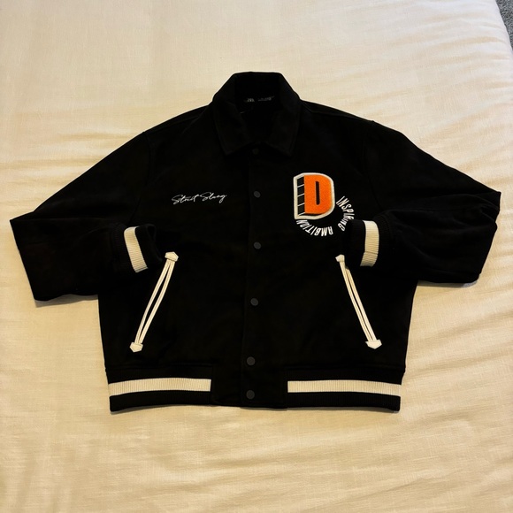 Men’s Zara Faux Suede Embroidered Jacket - Picture 4 of 13